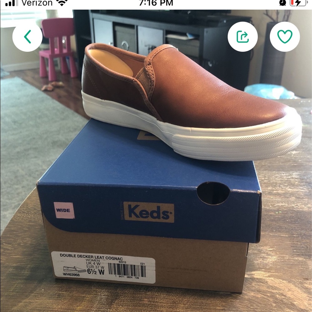 Leather Keds Slip Ons size 6.5W